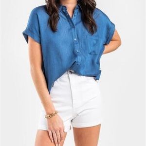 Francesca’s Stacie Button Down Blouse (Small)
